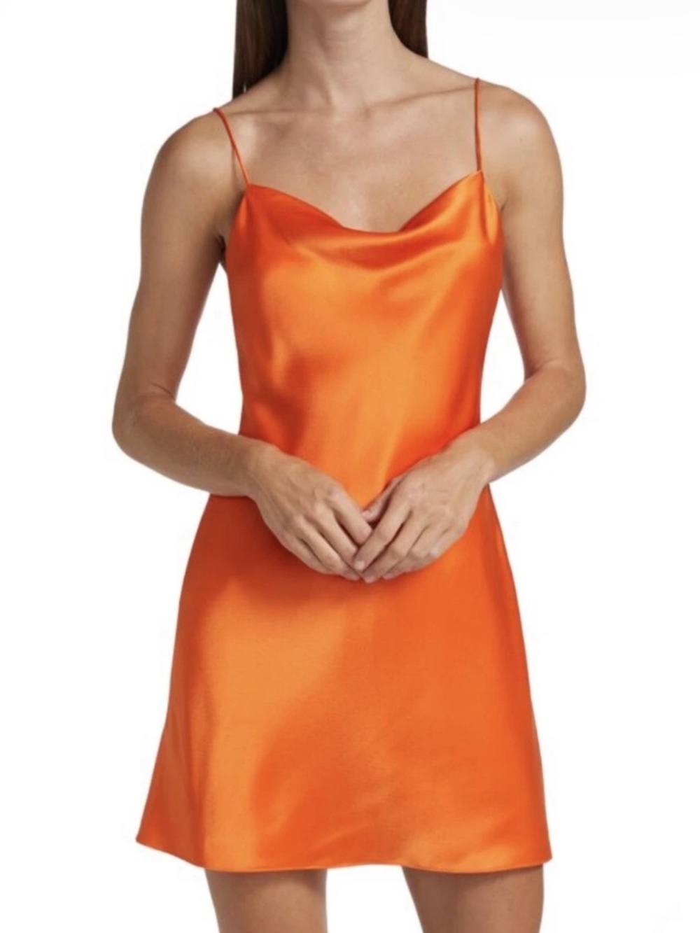 Alice + Olivia Bright Orange Spaghetti Strap Dress
